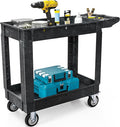 DWVO Utility Cart, 1000 lbs Capacity, 2 Shelf Heavy Duty Plastic Service by DWVO