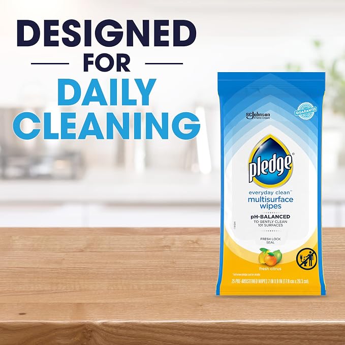 Pledge Multisurface Cleaning Wipes, pH Balanced, Fresh Citrus - Image 6