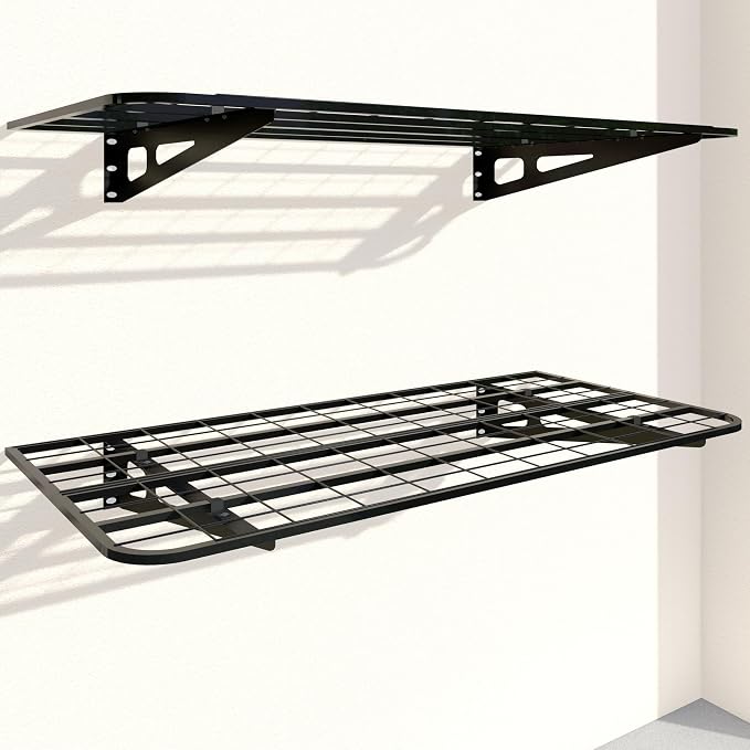 2-Pack 2x4ft Garage Wall Shelves, 2 Shelf Total 8 ft Garage Shelving Wall by ZoffyFabrizio