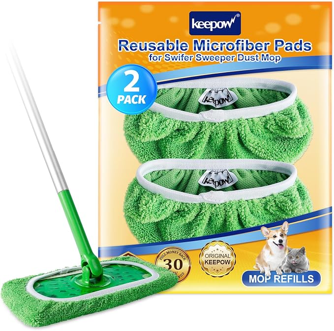 KEEPOW Reusable Microfiber Mop Pads by KEEPOW