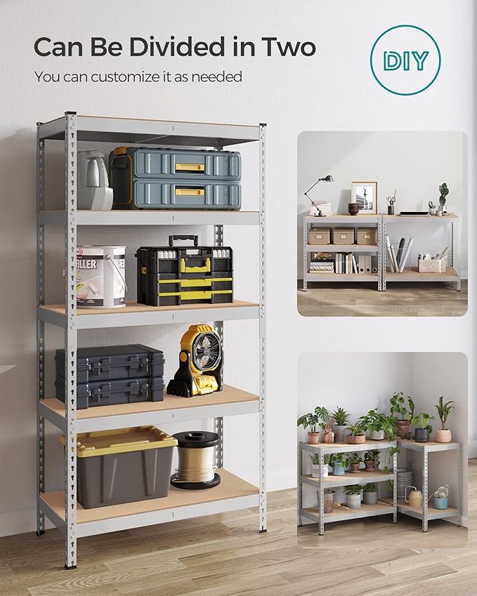 SONGMICS 5-Tier Storage Shelves, Load 2310 lb, Boltless Assembly, Adjustable - Image 7