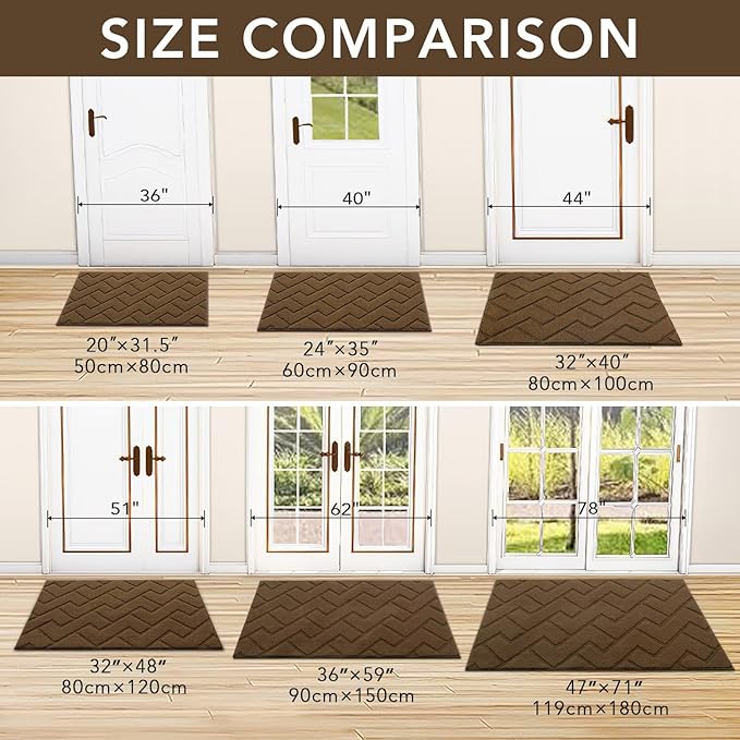 hicorfe Front Door Mat Outside Entrance, Stain and Fade Resistant, Non Slip - Image 5