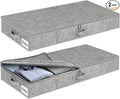 Under Bed Storage Container Bins 2 Pack, 5 Inch Thin Low Profile Underbed by KUKIKAN