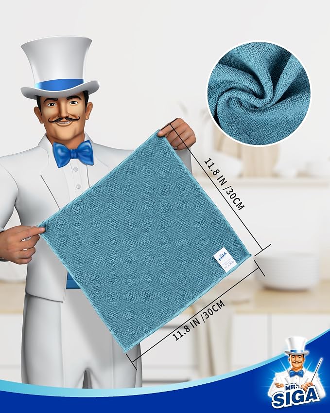 MR.SIGA Microfiber Cleaning Cloth, All-Purpose Microfiber Towels, Streak Free - Image 2