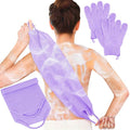 Anezus Exfoliating Back Scrubber Bath Gloves Set, Exfoliating Shower Towel by anezus
