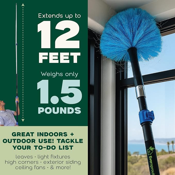EVERSPROUT 1.5-to-3 Foot Cobweb Duster and Extension-Pole Combo | Hand Packaged - Image 7