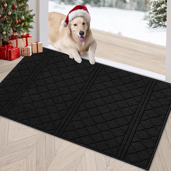 REFETONE Indoor Doormat, Front Back Door Mat 32"x40" Absorbent Rubber Backing by Refetone