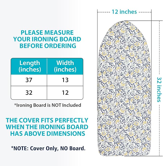 Table Top Ironing Board Cover 12 x 32 inch, 3 Layers Small Iron Board Cover - Image 6