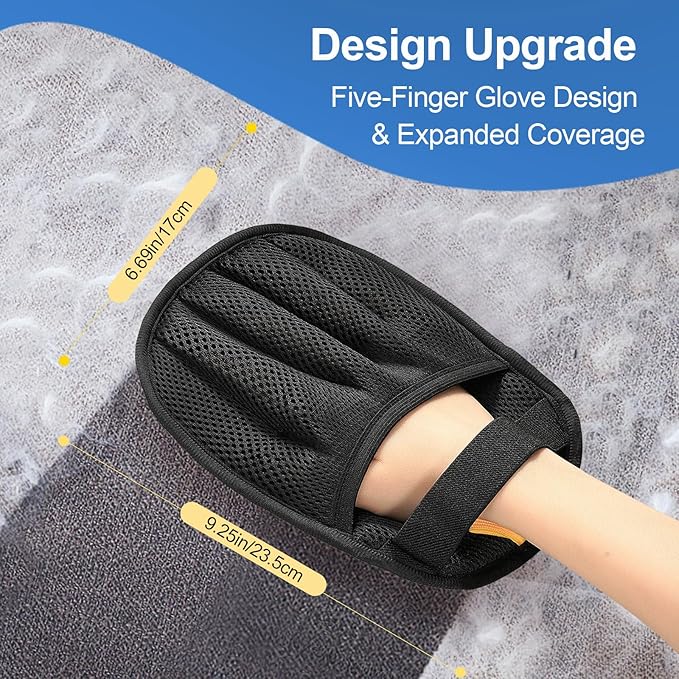 Pet Hair Removal Glove for Cats & Dogs, Upgraded Five-Finger Electrostatic Pet - Image 2