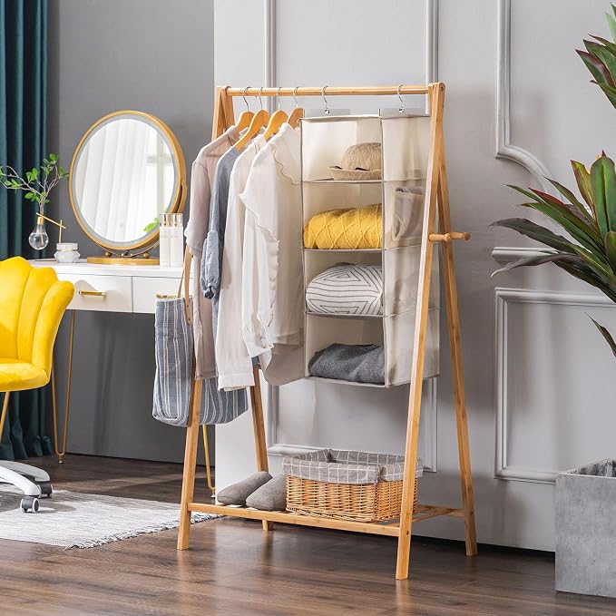 YOUDENOVA Hanging Closet Organizer, 4-Shelf Closet Hanging Storage Shelves - Image 7