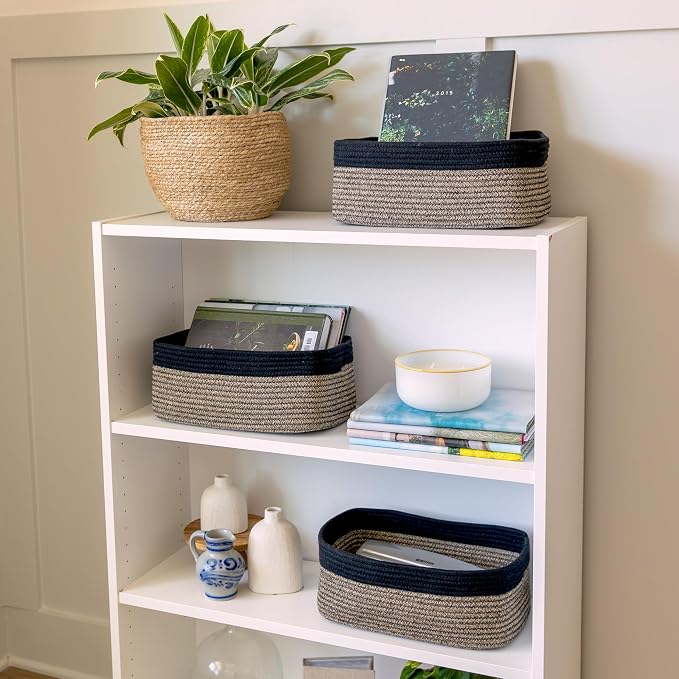 NaturalCozy 13.5”x8.5”x5.5” Rectangle Storage Baskets - Image 3