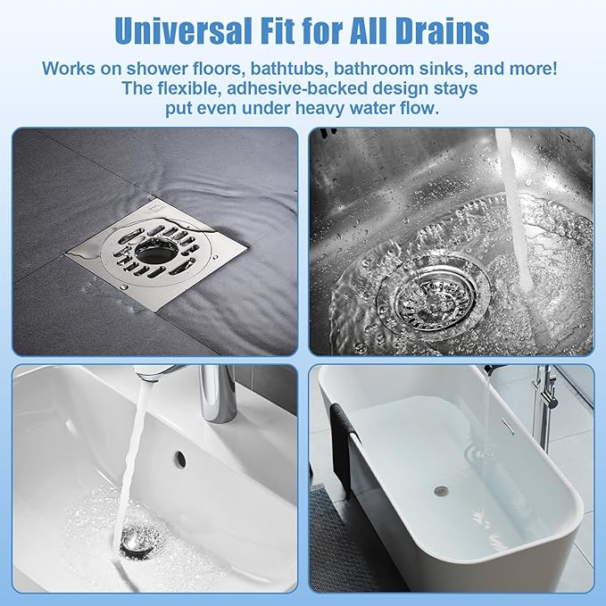 60 Pack Disposable Shower Drain Hair Catcher Hair Trap Drain Covers 4.4” - Image 6