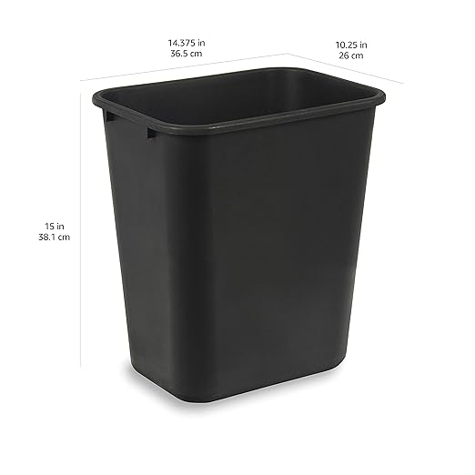 Amazon Basics Trash Can, Rectangular Commercial Office Wastebasket, 7 Gallon - Image 3