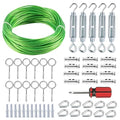 Turnbuckles for Cables Wire, 1/8" X 100Ft Green PVC Coated Wire Rope Kit by hannger