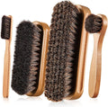 4 Pcs Horsehair Shine Shoes Brush Kit Polish Dauber Applicators Cleaning by ZJoey