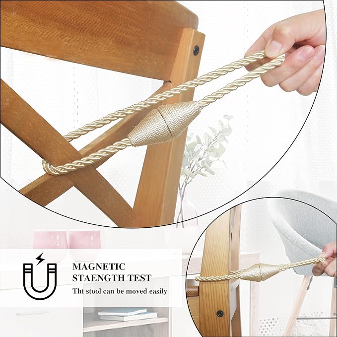 4 Pack Magnetic Curtain Tiebacks Rope Modern Handmade Curtain Tie Backs - Image 4