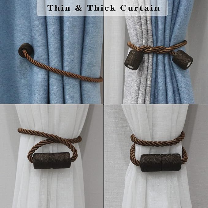 2 Pack Strong Magnetic Curtain Tiebacks Outdoor Elegant Decorative Tie Backs - Image 5
