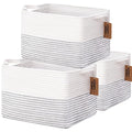 COMFY-HOMI 3 Pack Cotton Rope Square Basket by COMFY-HOMI