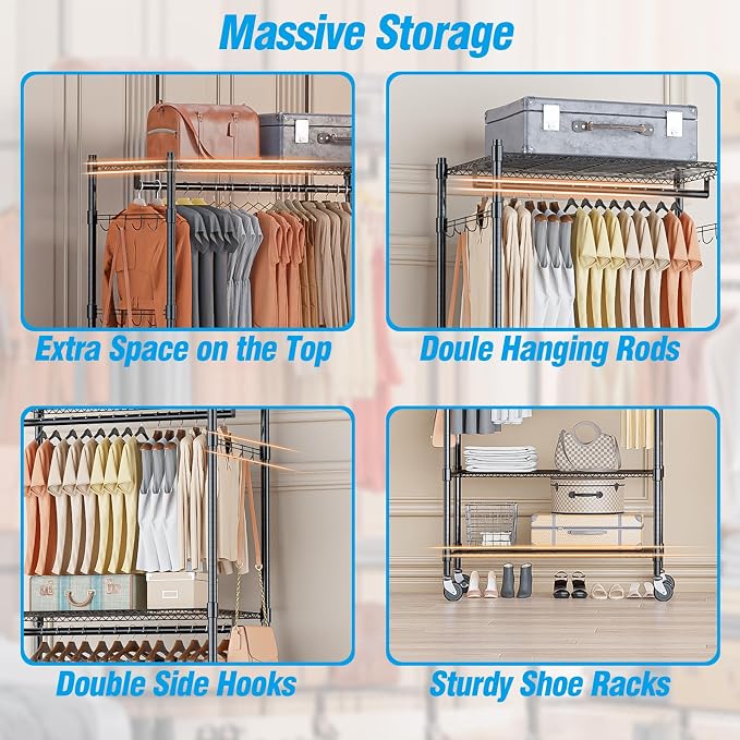 Homdox Heavy Duty Clothing Rack - Image 8