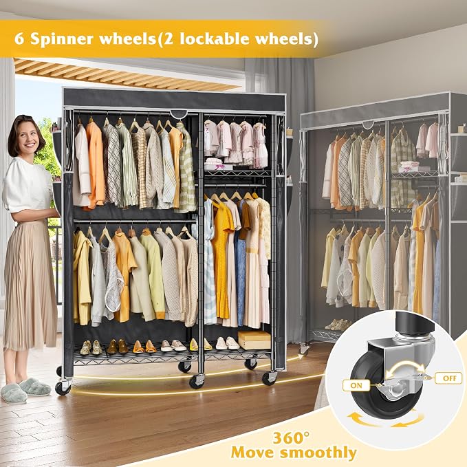 Raybee Clothes Rack with Cover, Clothing Racks - Image 5