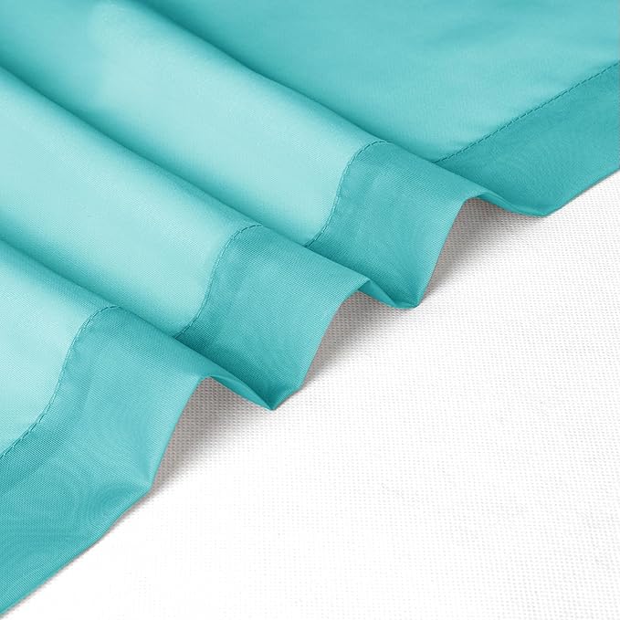 Chyhomenyc Turquoise Sheer Curtains 84 Inch Length 2 Panels, Light Filtering - Image 8
