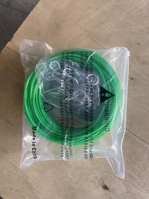 100 Ft Turnbuckles for Cables Wire, 3/16" Green PVC Coated Wire Rope Kit - Image 9