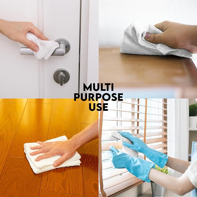 100% Cotton Terry Towels Cleaning Cloths Pack of 50 White Cotton Terry Cloth - Image 3