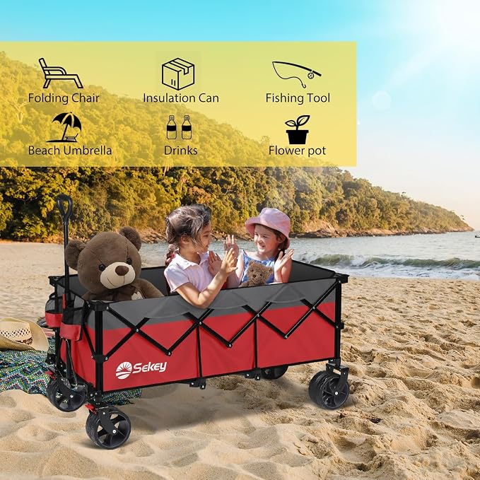 Sekey 48''L Collapsible Foldable Extended Wagon - Image 8