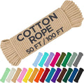TECEUM Cotton Rope 3/16” – 100 FT – Strong All-Purpose Braided Rope – Natural by TECEUM