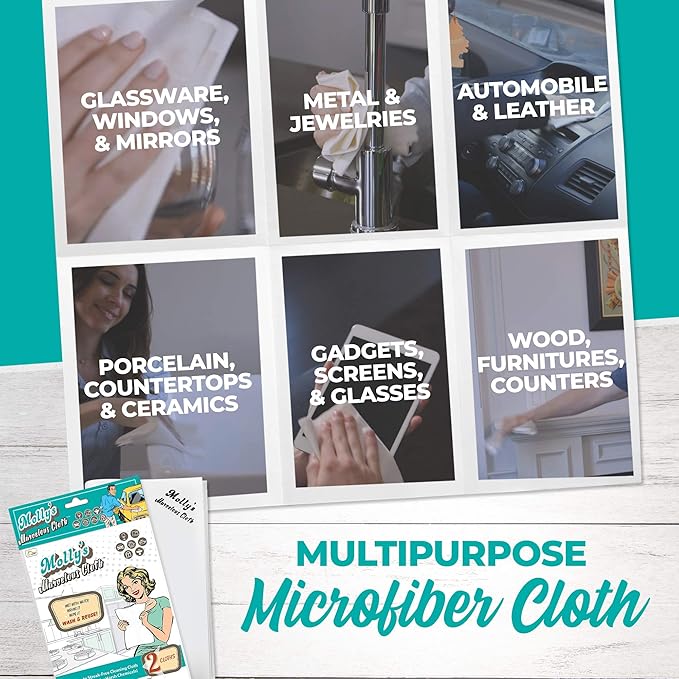 Molly's Marvelous Cloth, Streak-Free, Lint-Free Microfiber Cleaning Cloth - Image 2