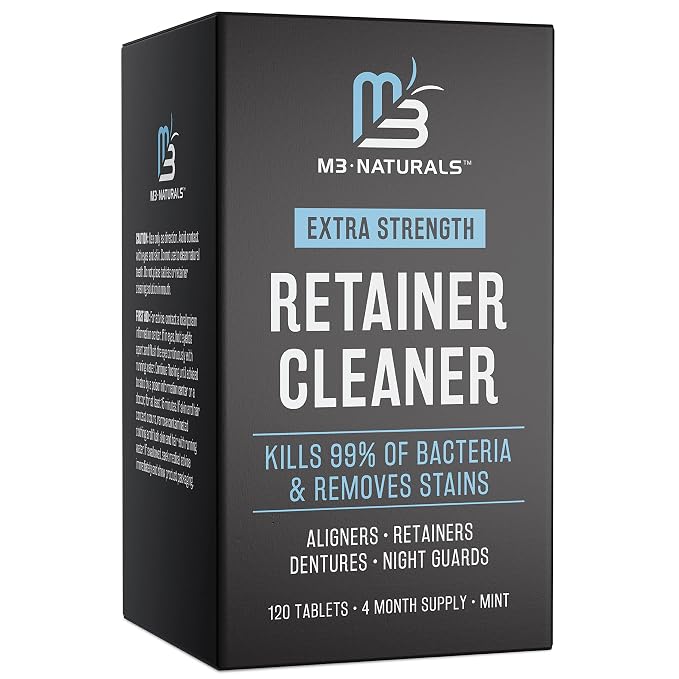 Retainer Cleanser Tablets Invisalign Cleaner, Removes Odors Discoloration by M3Naturals