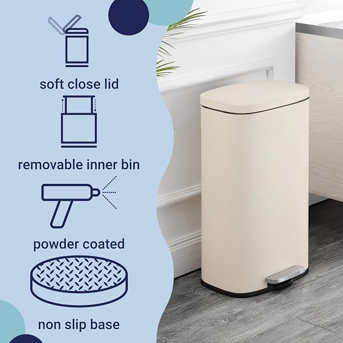 happimess HPM1011I Curtis 8-Gallon Step-Open Trash Can, Fingerprint Resistant - Image 3