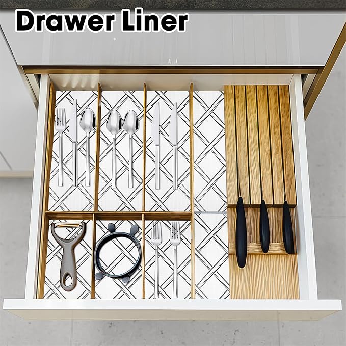 Drawer and Shelf Liner for Kitchen Cabinets Non-Adhesive Cabinet Liners for - Image 7