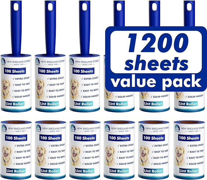 1200 Sheets Lint Roller with 6 Upgraded Handles, Mage Value Set Sticky Lint by NewEnglandStories