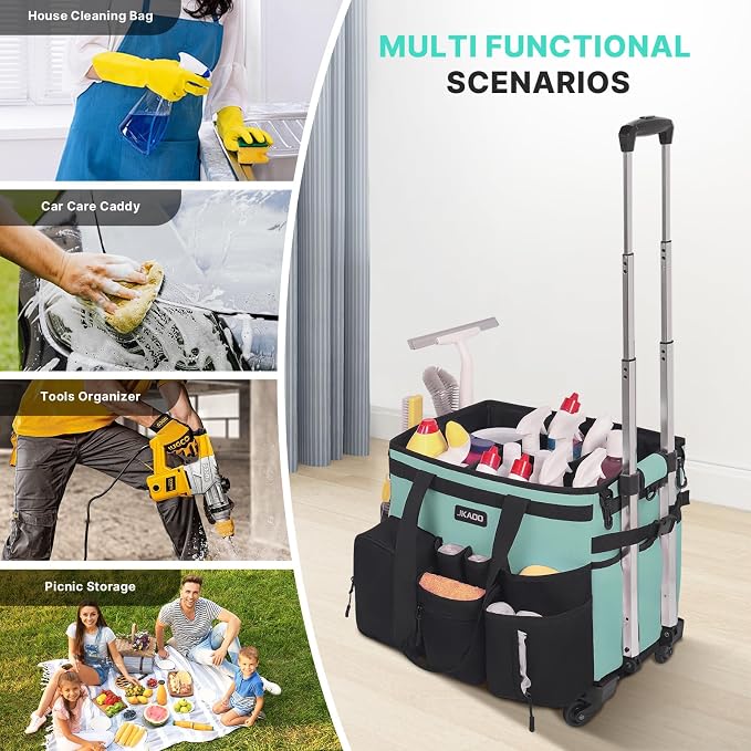 Large Rolling Cleaning Caddy Bag - Image 7