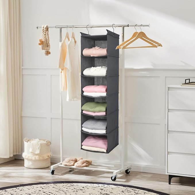 MAX Houser 6 Tier Shelf Hanging Closet Organizer, Closet Hanging Shelf - Image 9