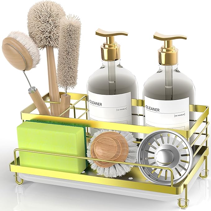 Cisily Kitchen Sink Caddy, 5.3 in Wide, 9.49 in Long, 4 Storage Spaces by CISILYHOMELIFE