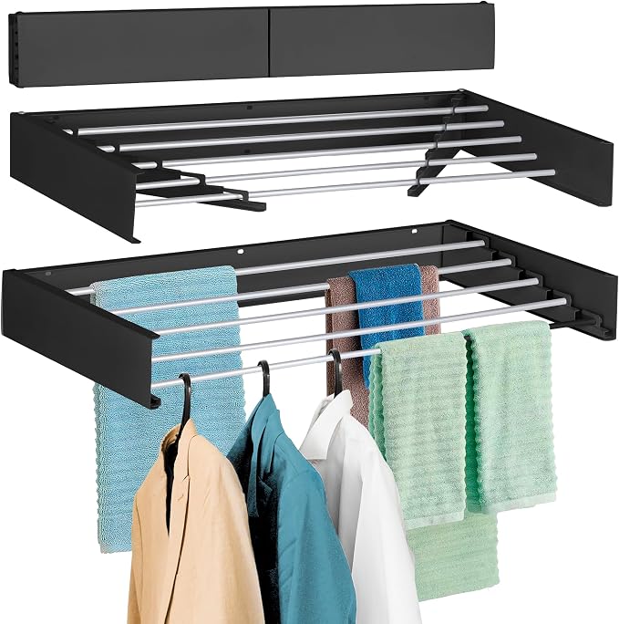 FOCHIER F Laundry Drying Rack Wall Mounted Clothes Drying Rack Collapsible by FOCHIERF