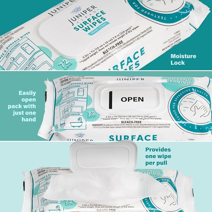 24 Pack Surface Cleaning Wipes Bleach Free, All-Purpose Cleaner - Image 5