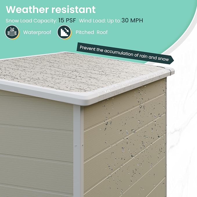 UDPATIO Outdoor Storage Shed 5x3 FT, Plastic Garden Shed - Image 5