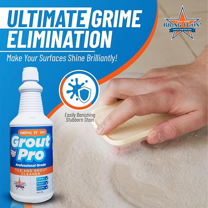 Bring It On Grout Cleaner with Grout Cleaning Brush – 32Fl Oz Grout Cleaner - Image 3