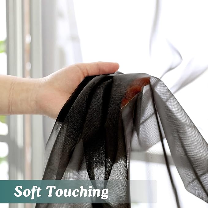 Chyhomenyc Black Sheer Scarf Valances - Image 5
