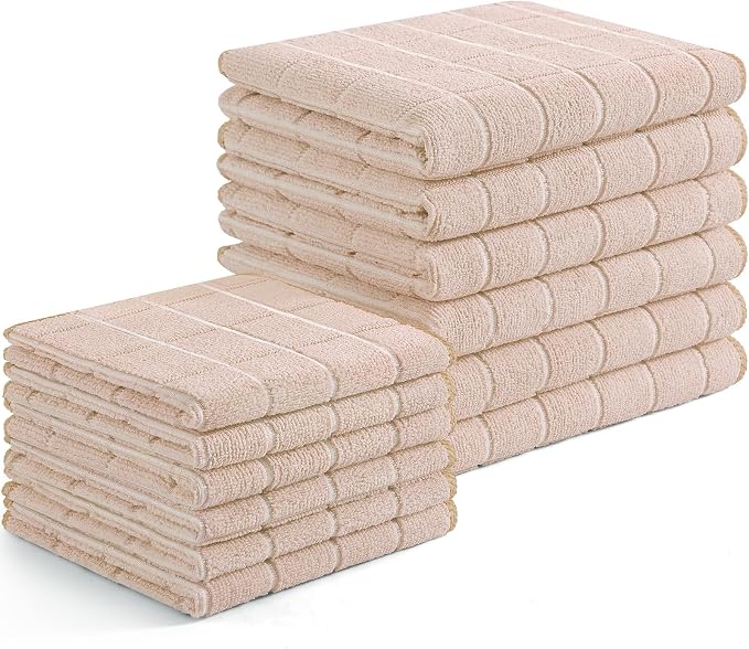 Homaxy Microfiber Kitchen Towels and Dishcloths Set, 12 Pack Soft and Absorbent by Homaxy