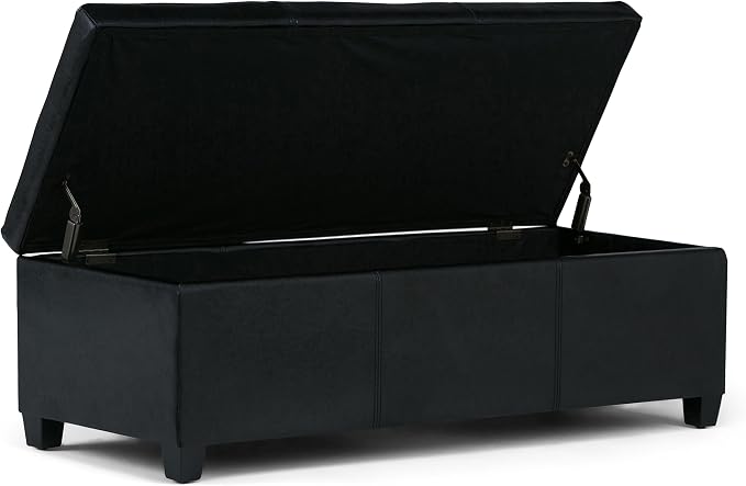 SIMPLIHOME Avalon 48 inch Wide Contemporary Rectangle Storage Ottoman Bench in - Image 4