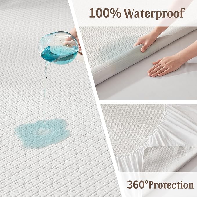 BEDLORE King Mattress Protector, Waterproof Noiseless Mattress Cover - Image 4