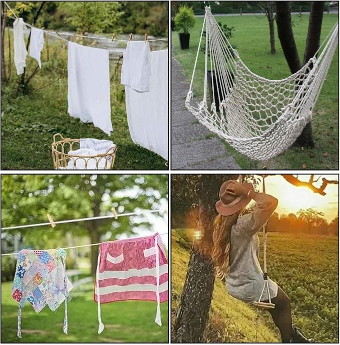 ZOENHOU Cotton Rope, 328 Feet, Clothesline, Laundry Line, DIY Crafts, Art - Image 6