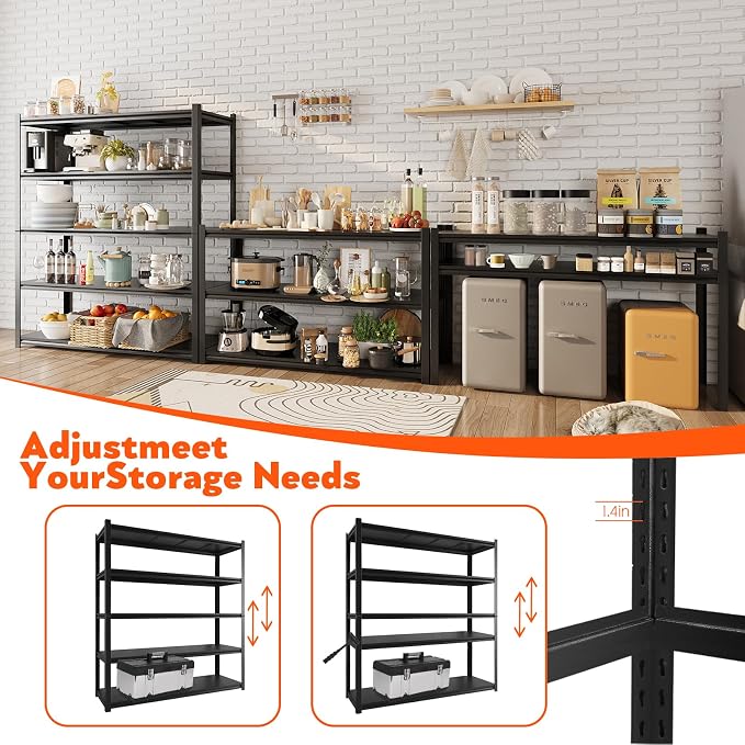 48.2" W Garage Shelving 3000LBS Storage Shelves Heavy Duty Garage Storage - Image 6