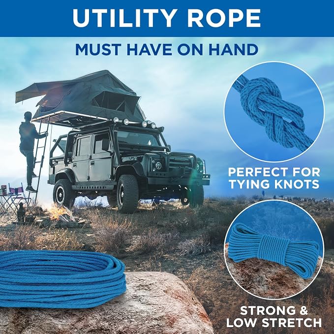 TECEUM Cotton Rope 3/16” – 100 FT – Strong All-Purpose Braided Rope – Natural - Image 6