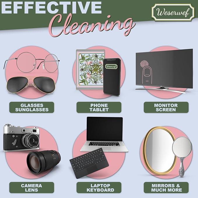 WESERWEF Design Microfiber Glasses Cleaning Cloth – Premium Cleaning Cloth - Image 4