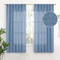YoungsTex Denim Blue Linen Curtains 63 Inch Length by YoungsTex